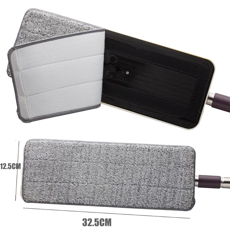 2-Pack Washable Microfiber Pads 33x12cm for Flat Mops