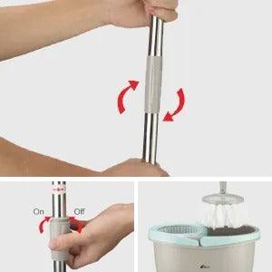 360° Rotating Head Mop with Bucket – Microfiber Magic Mop