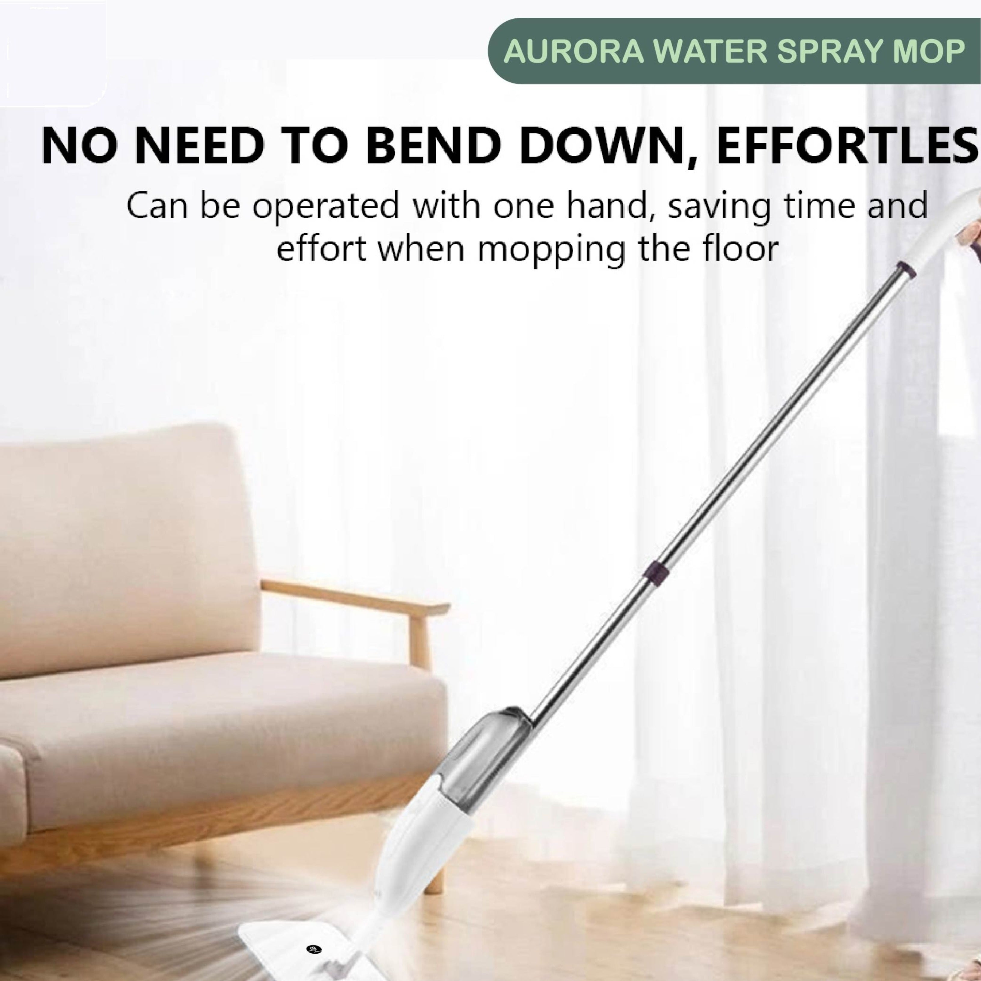 360° Rotating Spray Mop – Dual Fabric Floor Cleaner with Refillable Bottle